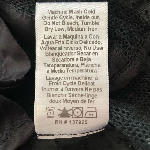 MARINA Ro Perforated Button Front Blouse Black Size Medium - Picture 8 of 9